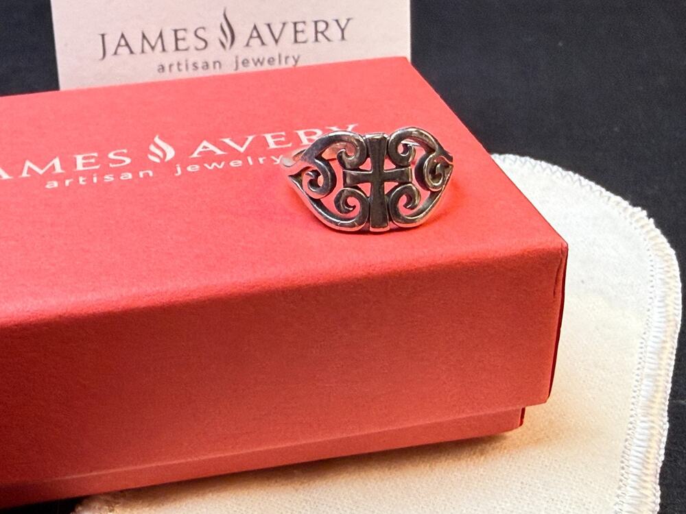James Avery Scroll Cross Ring Size 6 Sterling Silver